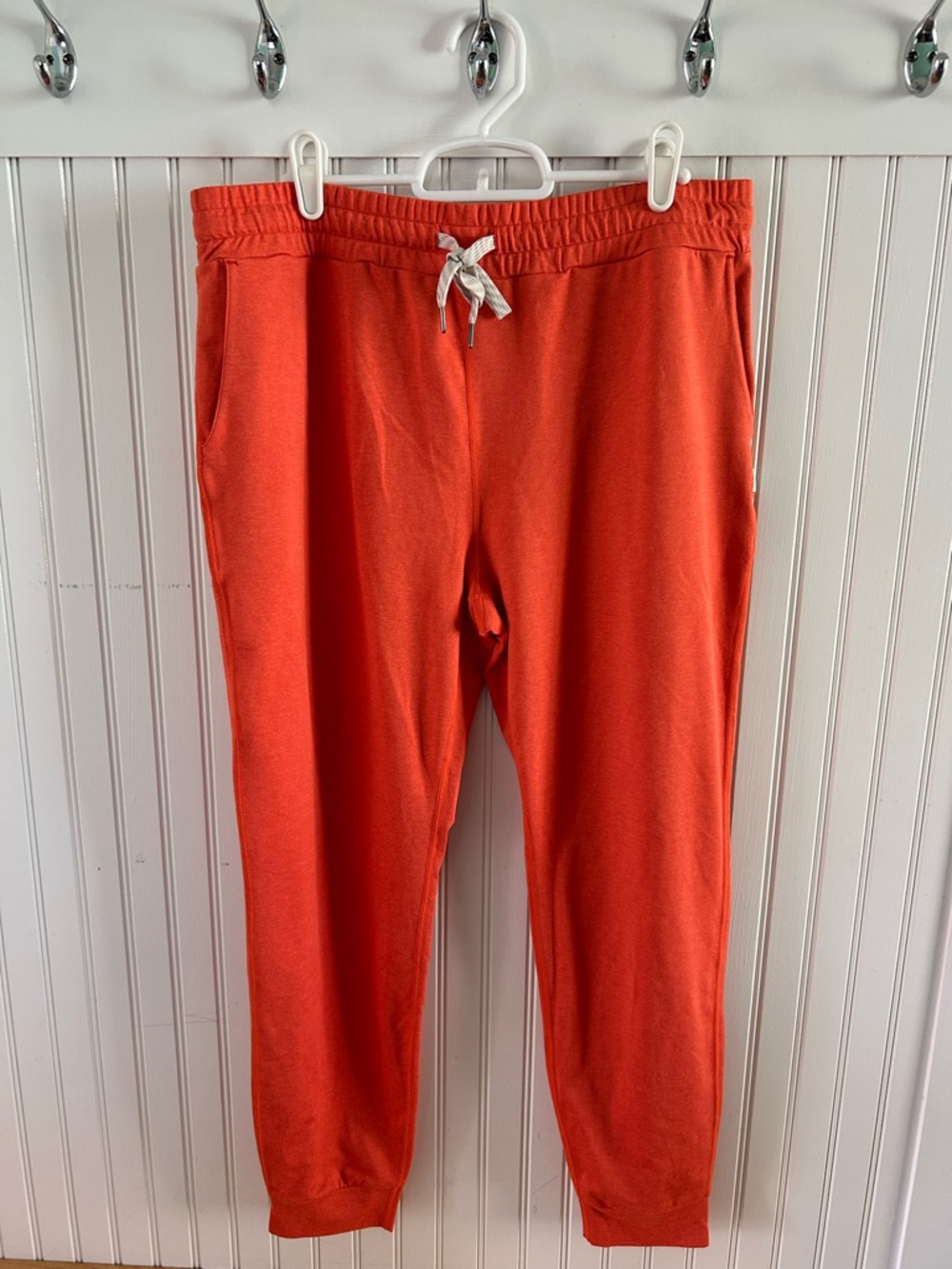 Vuori Coral-Orange Drawstring Track Joggers